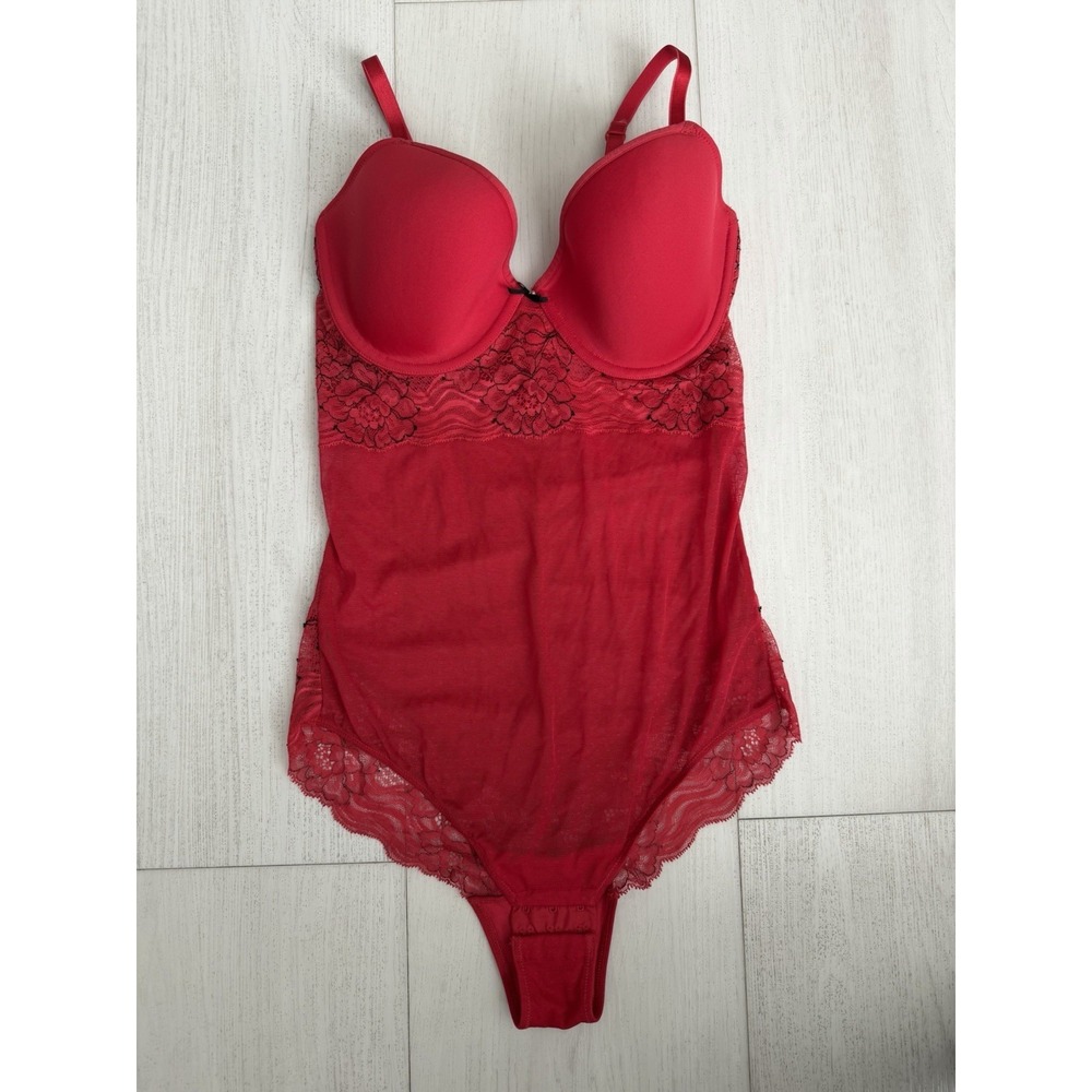 NWOT Miss Studio by La‎ Perla Teddy Bodysuit Sz 36D US Red Underwire